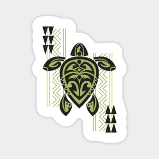 Black & Green Tribal Turtle Tattoo Warrior Magnet