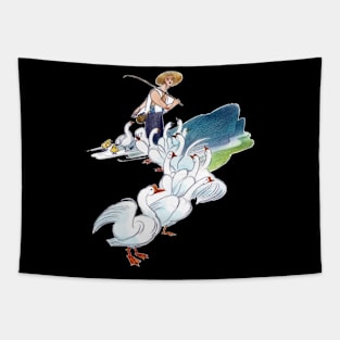 Darwing Stork Art Tapestry