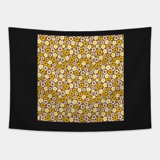 RETRO BROWN AND YELLOW FLORALS 60S SIXTIES BOHEMIAN FLOWERS Tapestry