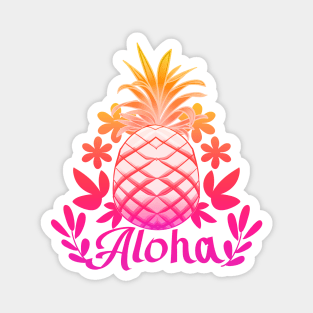 Colorful Pineapple Aloha Tropical Hawaii Magnet