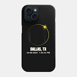 Total Solar Eclipse Dallas 2024 Time Texas Eclipse Phone Case