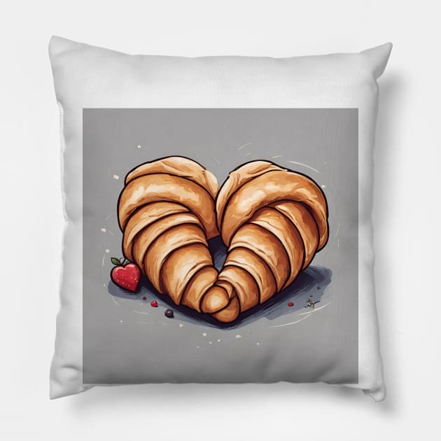 two croissants in love Pillow by shitty