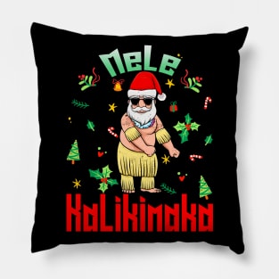 Mele Kalikimaka Christmas Santa Shaka Hawaii Pillow