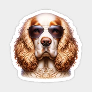 Clumber Spaniel Wearing Sunglasses Magnet