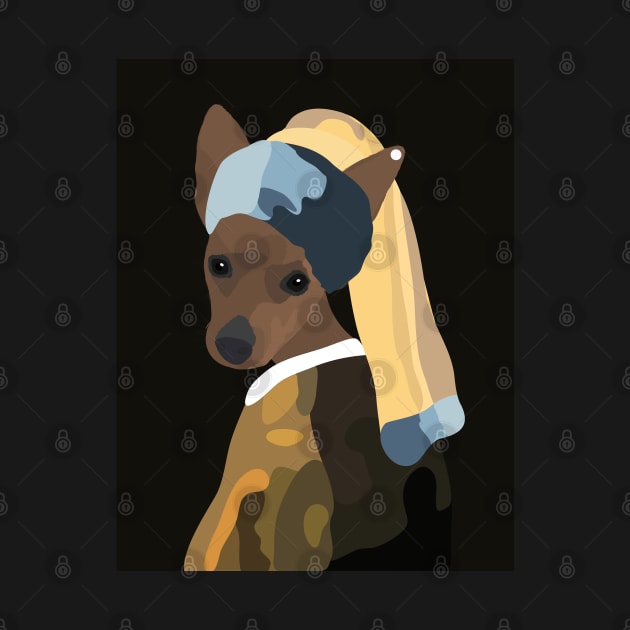 Pinscher with a pearl earring by uncutcreations