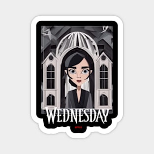 Wednesday art sticker Magnet