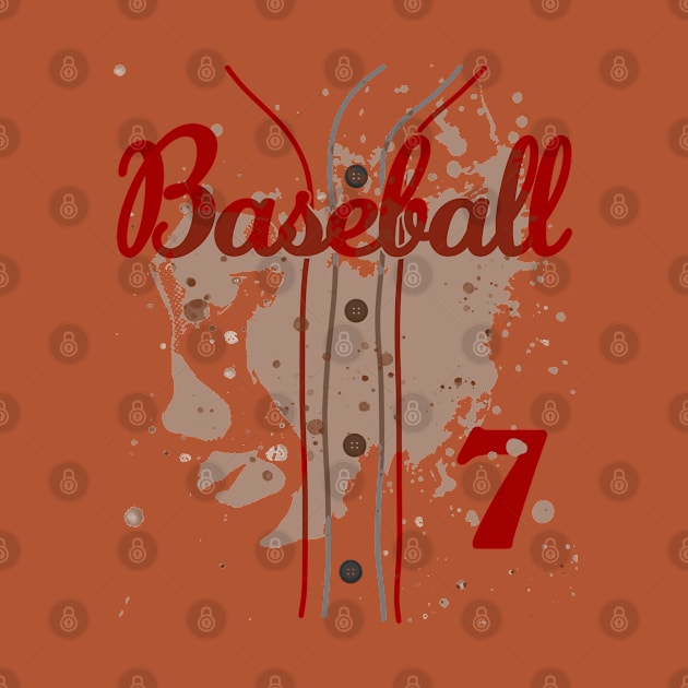 Baseball Jersey Number 7 Kids Baseball Uniform Dirty Funny #7 by TeeCreations