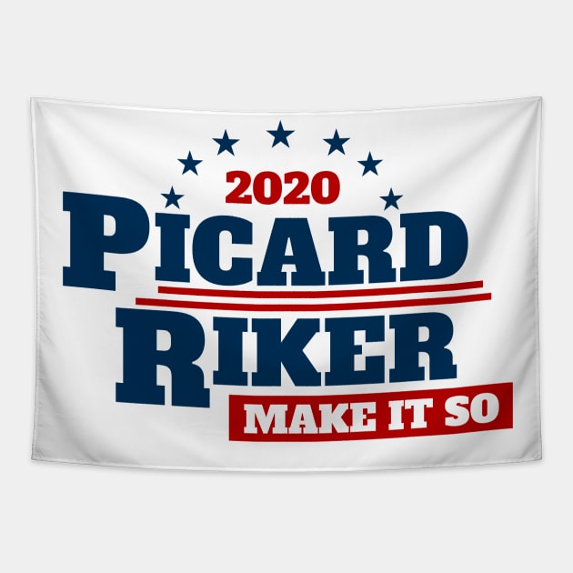 Picard 2020 Parody Campaign Sticker Tapestry by doctorheadly