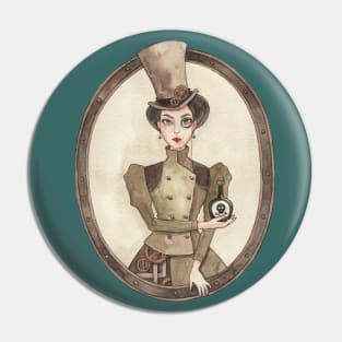 Steampunk lady Pin