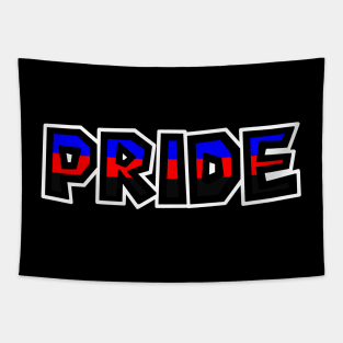 Pride Text - Polyamorous Pride Flag Colours - Poly - Polamory Tapestry