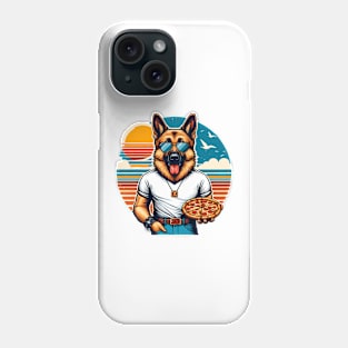 German Shepherd Dog Eating Pizza Phone Case