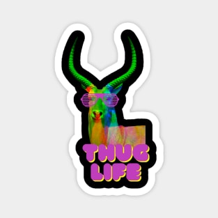 Thug Life Neon Antelope with Sunglasses Magnet