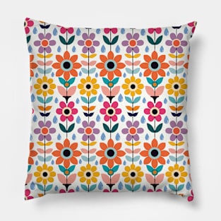 Bauhaus Flower Pattern Pillow