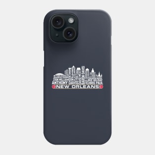 New Orleans Basketball Team All Time Legends, New Orleans City Skyline Phone Case