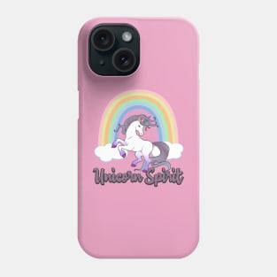 Unicorn Spirit Animal With Rainbow Phone Case