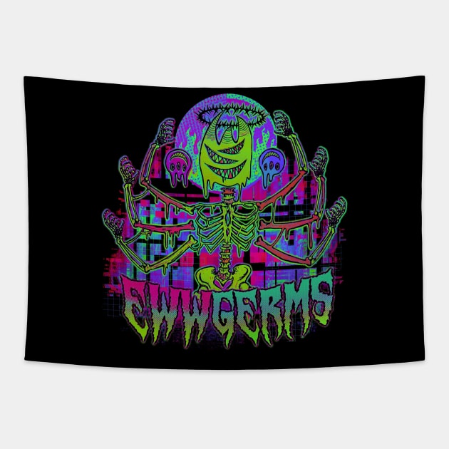 The midnight smile god Tapestry by EwwGerms