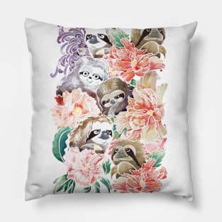 Because Sloths Watercolor Pillow