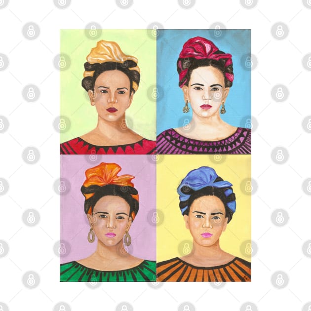 Frida Kahlo Inspired Pop Art Painting by kuallidesigns