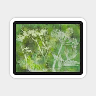 Reiki Green Floral Spring Magnet