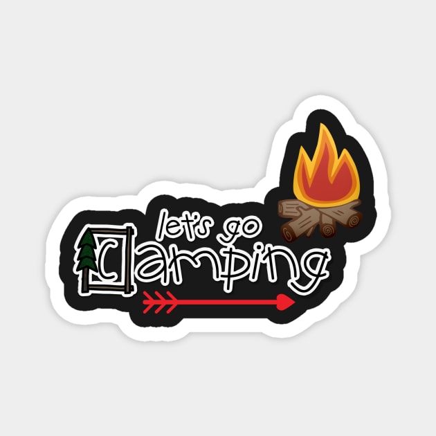 Let's Go Camping - Fun Camping Stuff Magnet by 3QuartersToday