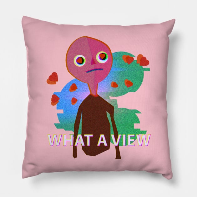 WhatAViewQueVistaJackStauberTributo Pillow by Crimson M Letter Store