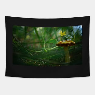 Mushroom with TIny Flowers Tapestry