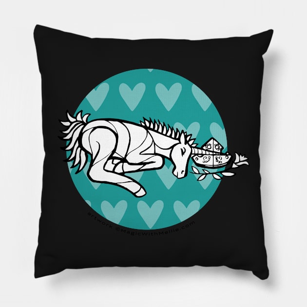 Sleeping Unicorn — Inktober Unicorn illustration series Pillow by mellierosetest