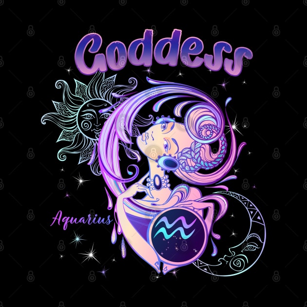Zodiac Aquarius Goddess Queen Horoscope by The Little Store Of Magic