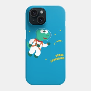 Funny dinosaur in space. Dinosaur in outer space. Phone Case