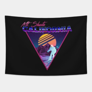 Retro Vaporwave Ski Mountain | Mt. Shasta California | Shirts, Stickers, and More! Tapestry