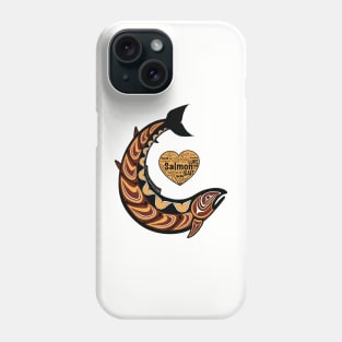 Pacific Northwest Salmon in gold and maroon Phone Case