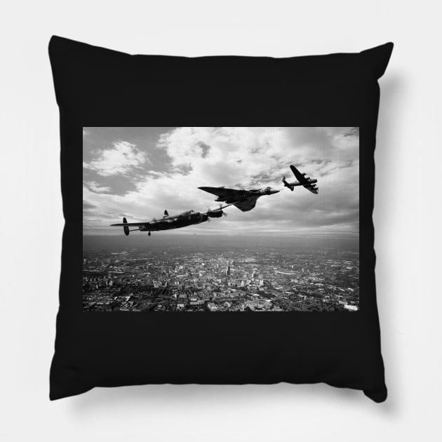 Avro Birds - Mono Pillow by aviationart