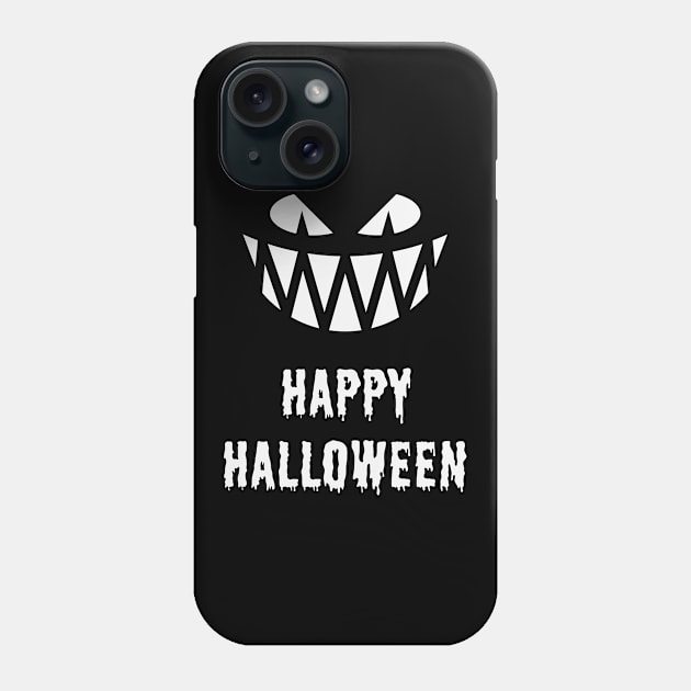 Happy Halloween Fright (Jack O’Lantern / Smile / Teeth / White) Phone Case by MrFaulbaum