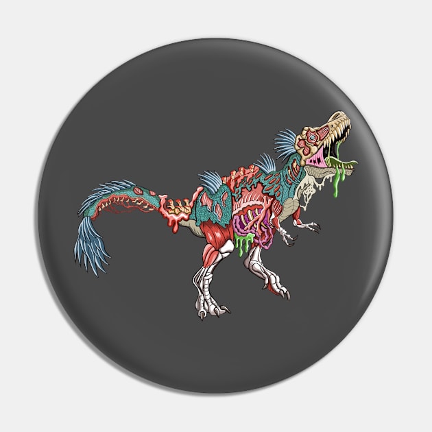Zombie T-Rex Pin by funny_fuse