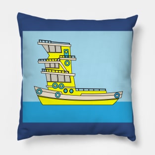 Ships In The Middle Of The Lake Ocean Pillow