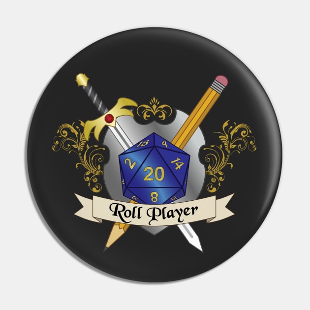 Roll Player Crest Pin by NashSketches