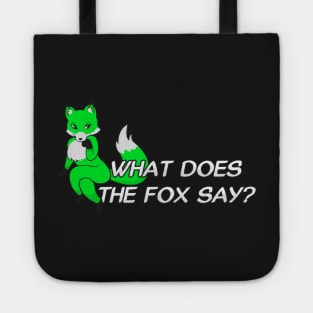 What does the fox say? - Bright Green Tote