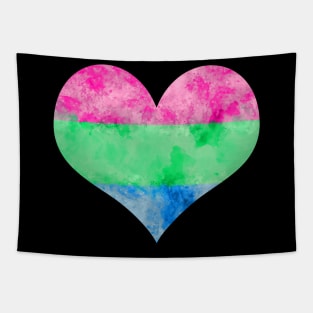 Poly Pride Heart - Watercolor Tapestry