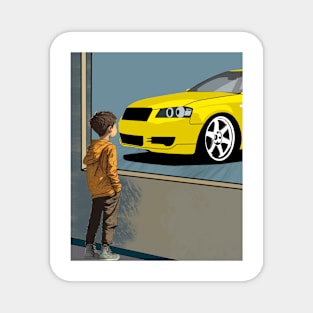 Yellow Audi a3 Kids Dream Magnet