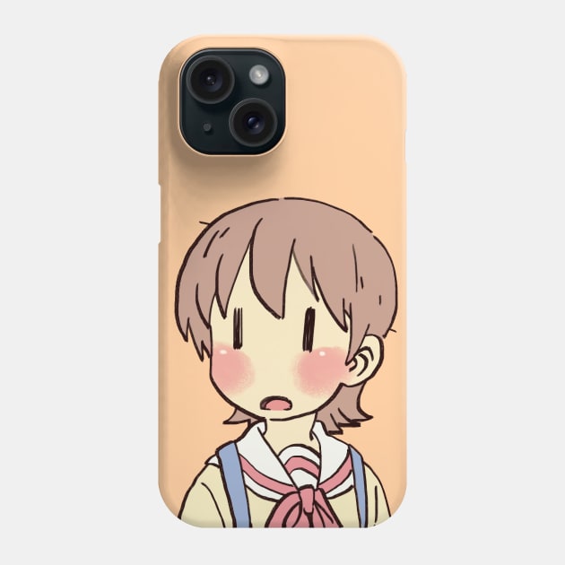 funny yuuko meme surprised face nichijou - Anime Memes - Phone Case