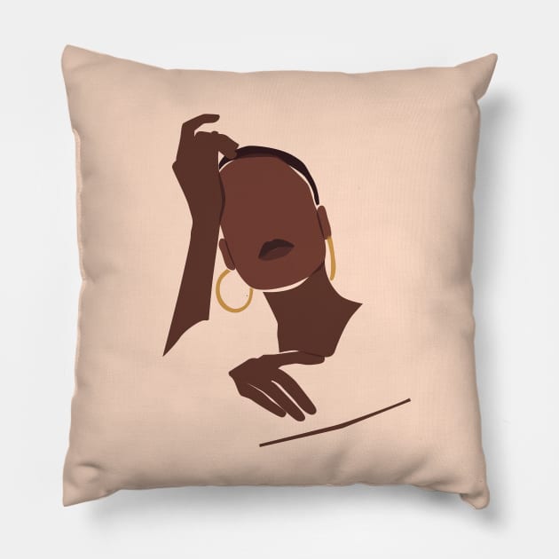 Moody Vibes Minimalistic Illustration Pillow by NJORDUR