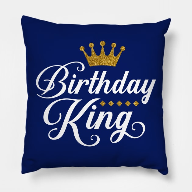 birthday king gold crown Pillow by Hobbybox