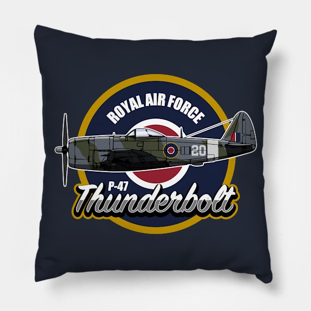 RAF P-47 Thunderbolt Pillow by Tailgunnerstudios