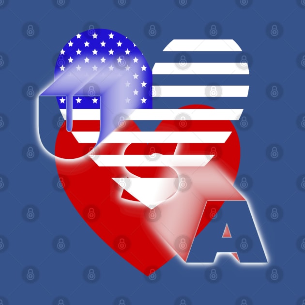 American Stripe Heart Flag colors by KZK101