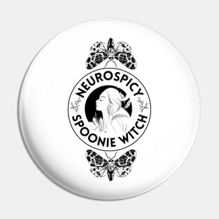 Neurospicy Spoonie Witch Transparent Pin