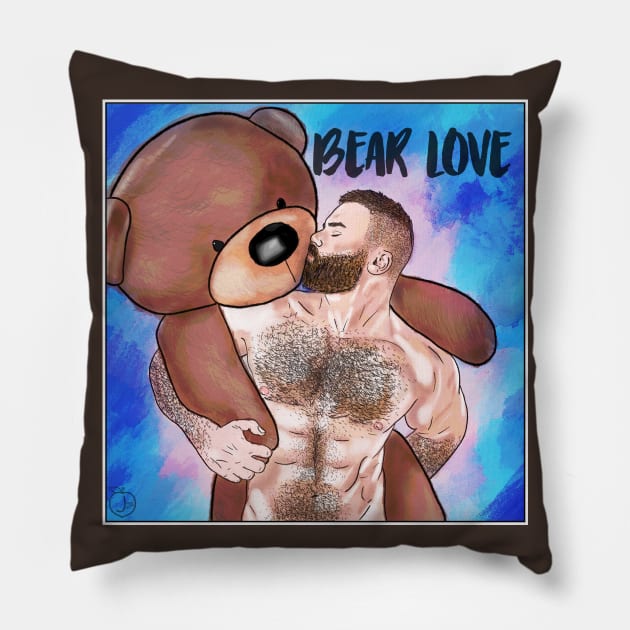 Bear Love Pillow by JasonLloyd