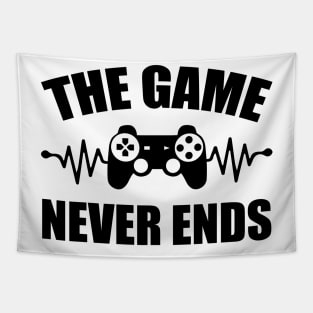 game never ends heartbeat controller gamer quote gaming Tapestry