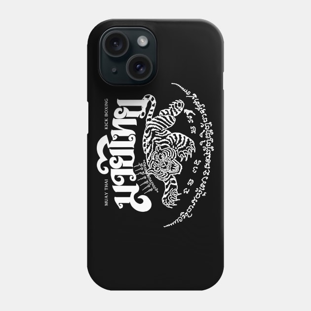 Muay Thai Sak Yant Tiger Phone Case by KewaleeTee