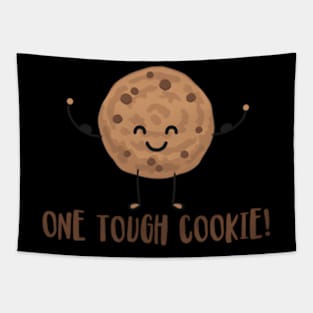 One Tough Cookie Chocolate Chip Cookie With Muscles Tapestry