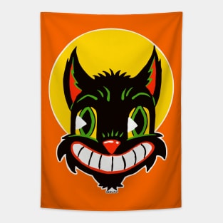 Vintage Halloween Cat Tapestry